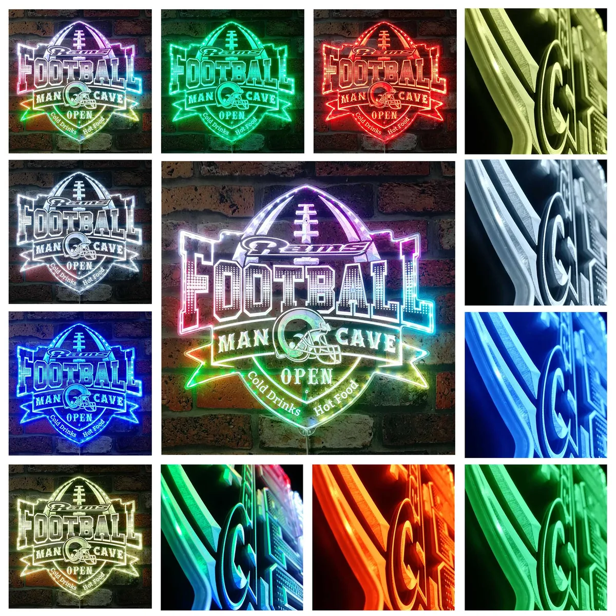 Los Angeles Rams Man Cave RGB LED Sign