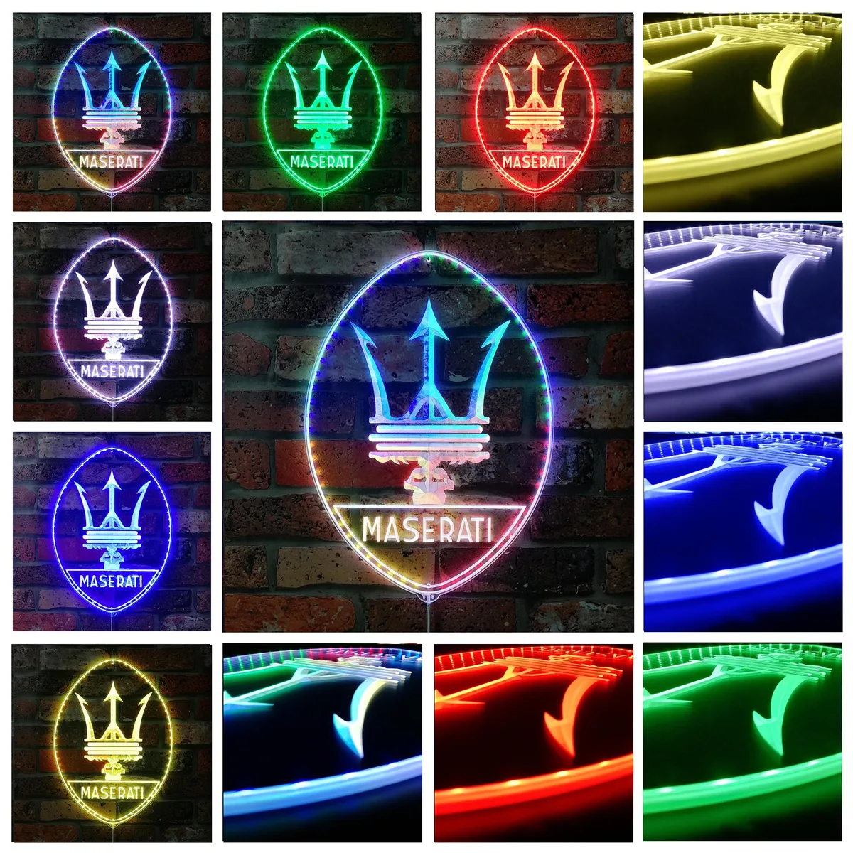 Maserati Logo RGB LED Sign