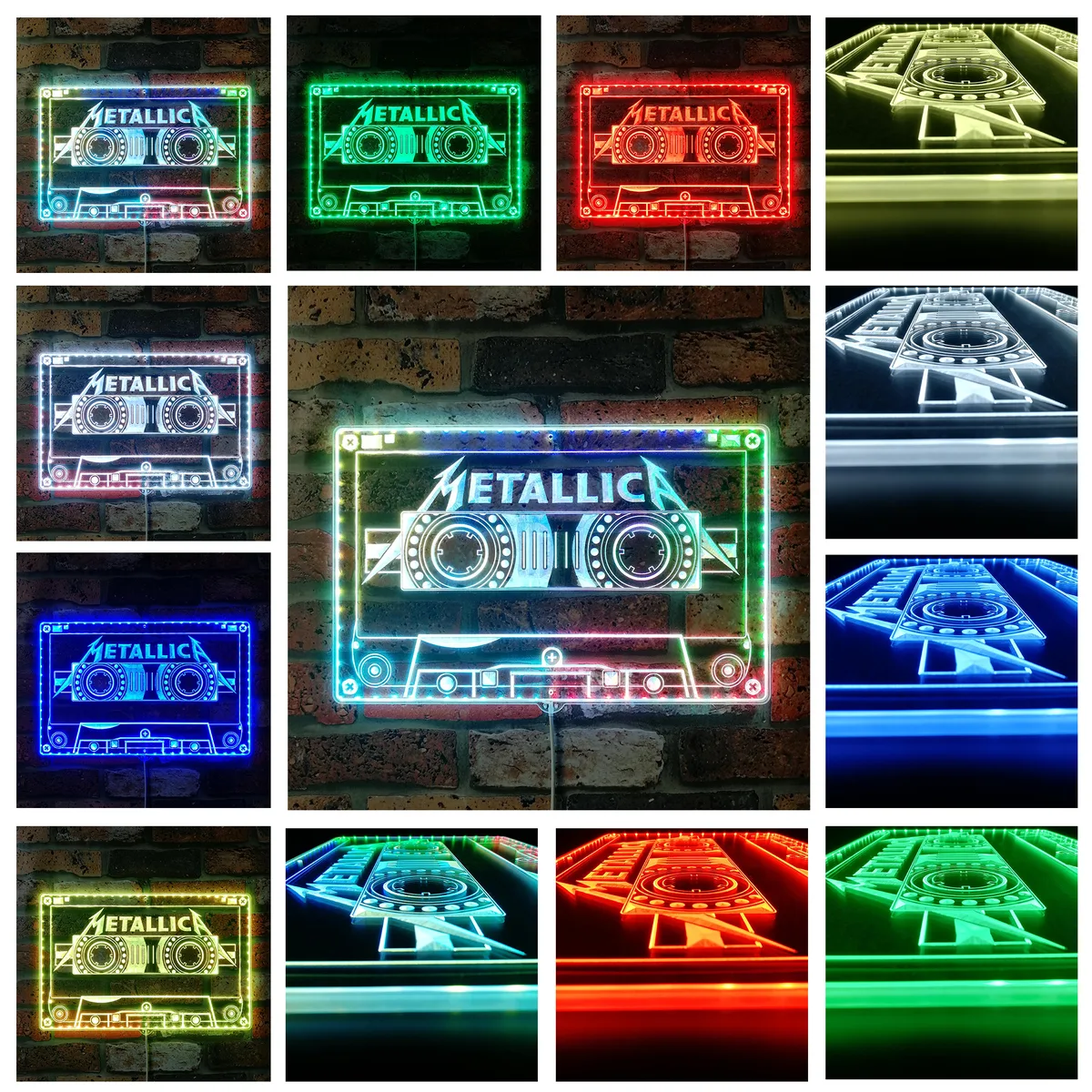 Metallica Cassette Logo RGB LED Sign