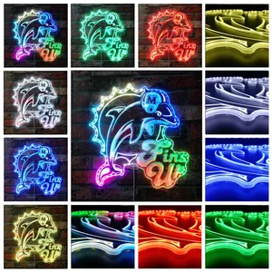Miami Dolphins Fins Up RGB LED Sign