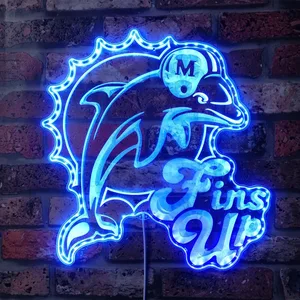 Miami Dolphins Fins Up RGB LED Sign