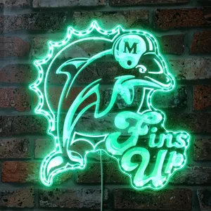 Miami Dolphins Fins Up RGB LED Sign