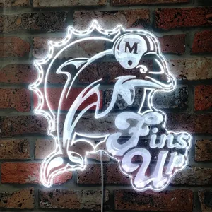Miami Dolphins Fins Up RGB LED Sign