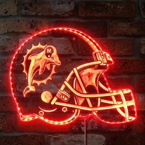Miami Dolphins Helmet Logo RGB LED Sign