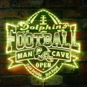 Miami Dolphins Man Cave RGB LED Sign