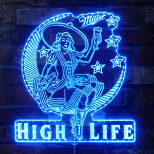 Miller High Life Lady RGB LED Sign