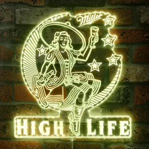 Miller High Life Lady RGB LED Sign