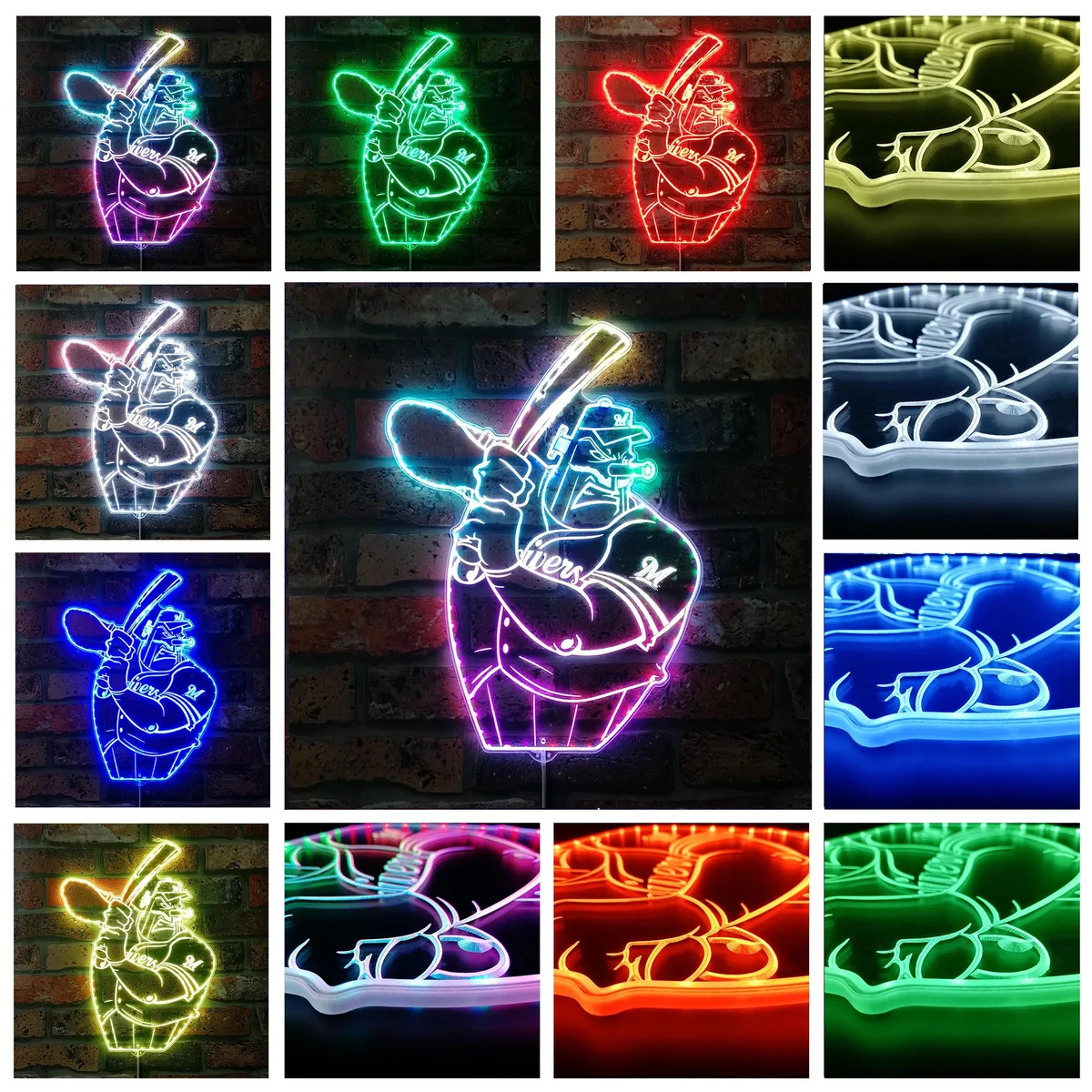 Milwaukee Brewers Baseball RGB LED Sign