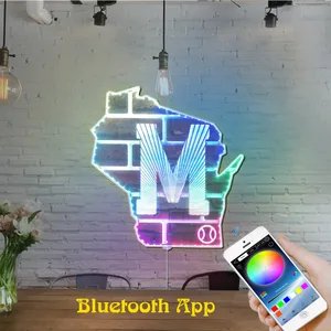 Milwaukee Brewers Classic Baseball State Logo RGB LED Sign