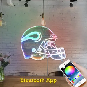 Minnesota Vikings Helmet Logo RGB LED Sign