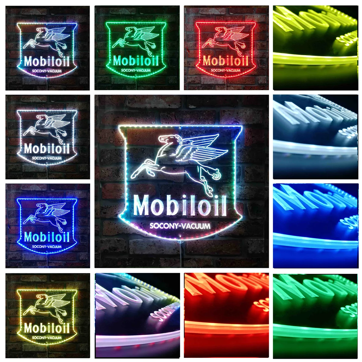 Mobil Oil Logo RGB LED Sign
