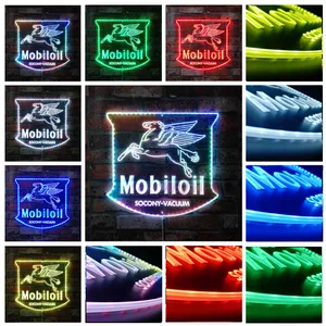 Mobil Oil Logo RGB LED Sign