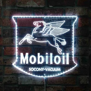 Mobil Oil Logo RGB LED Sign