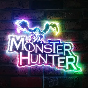 Monster Hunter Logo RGB LED Sign