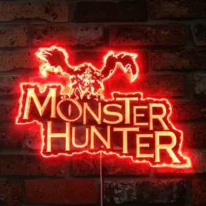 Monster Hunter Logo RGB LED Sign