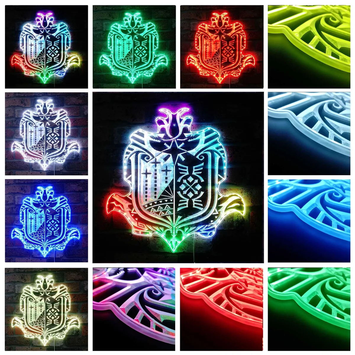 Monster Hunter World Logo RGB LED Sign