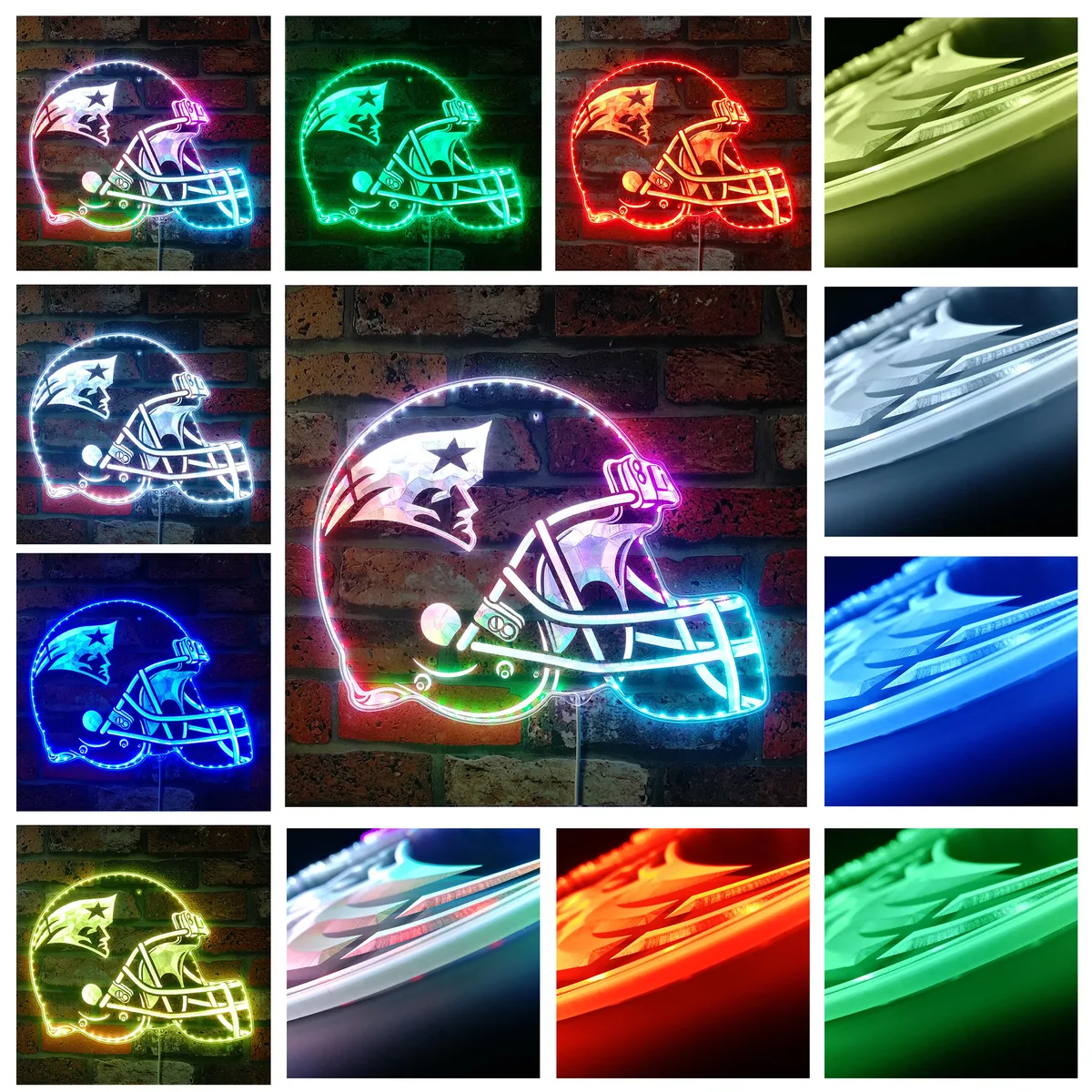 New England Patriots Helmet Logo RGB LED Sign