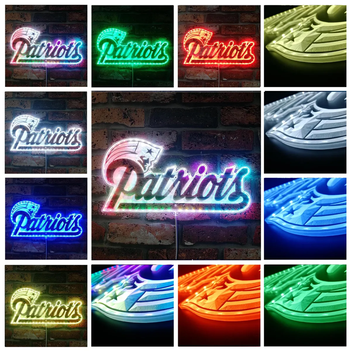 New England Patriots Logo RGB LED Sign
