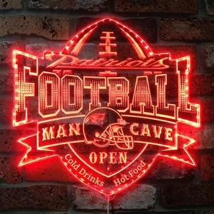 New England Patriots Man Cave RGB LED Sign