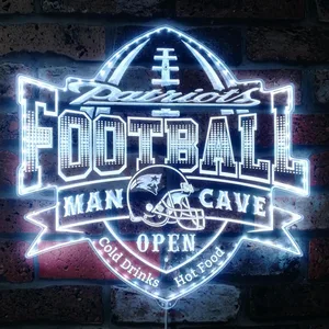 New England Patriots Man Cave RGB LED Sign
