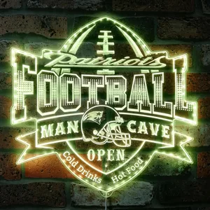 New England Patriots Man Cave RGB LED Sign