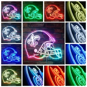 New Orleans Saints Helmet Logo RGB LED Sign