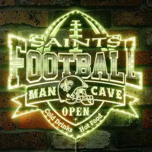 New Orleans Saints Man Cave RGB LED Sign