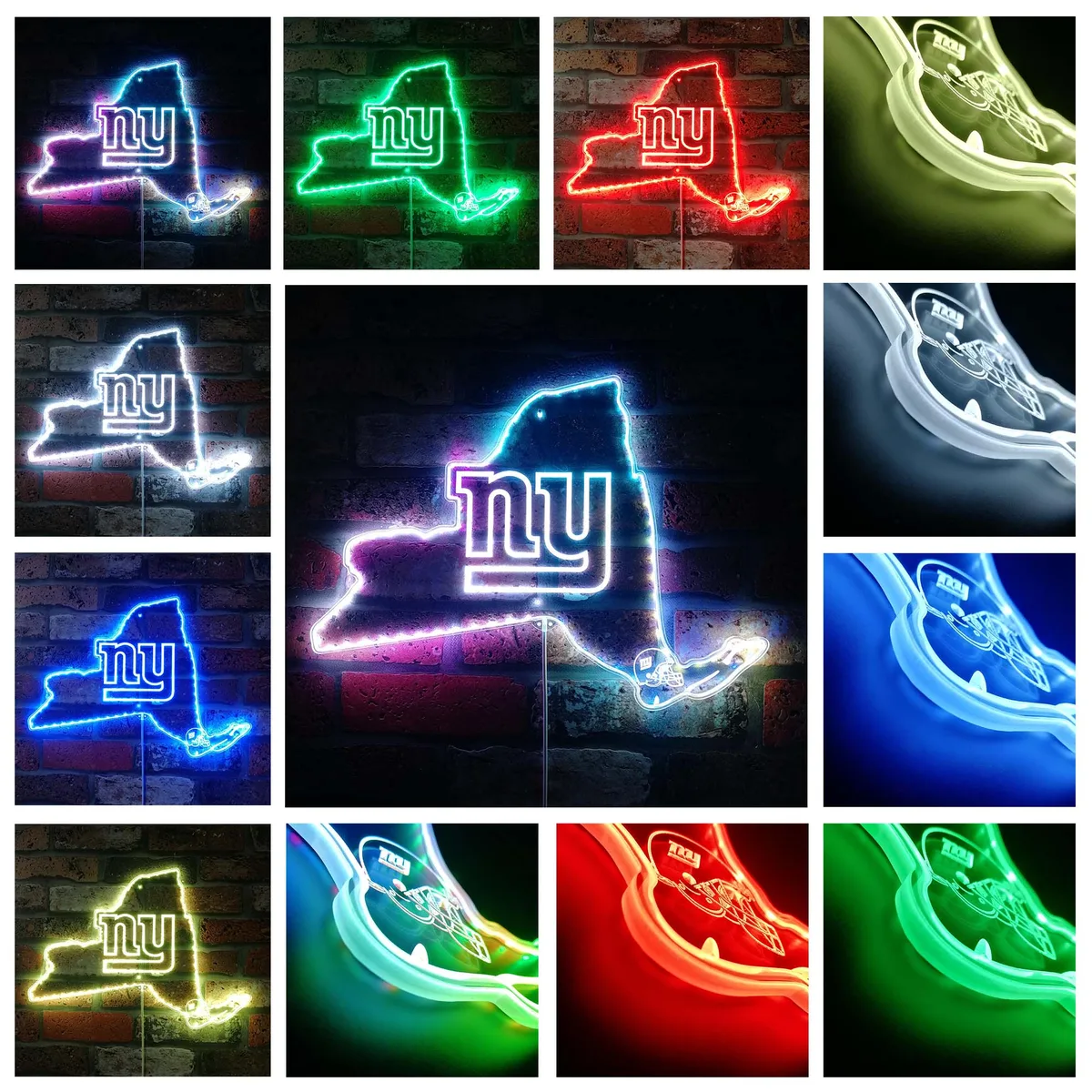 New York Giants State Map RGB LED Sign