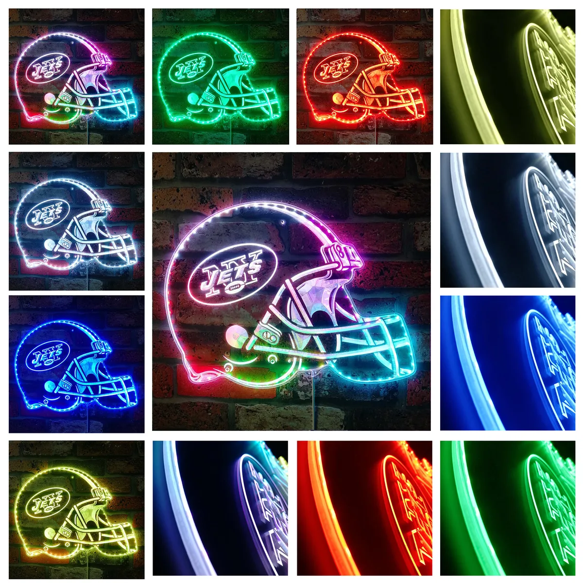 New York Jets Helmet Logo RGB LED Sign