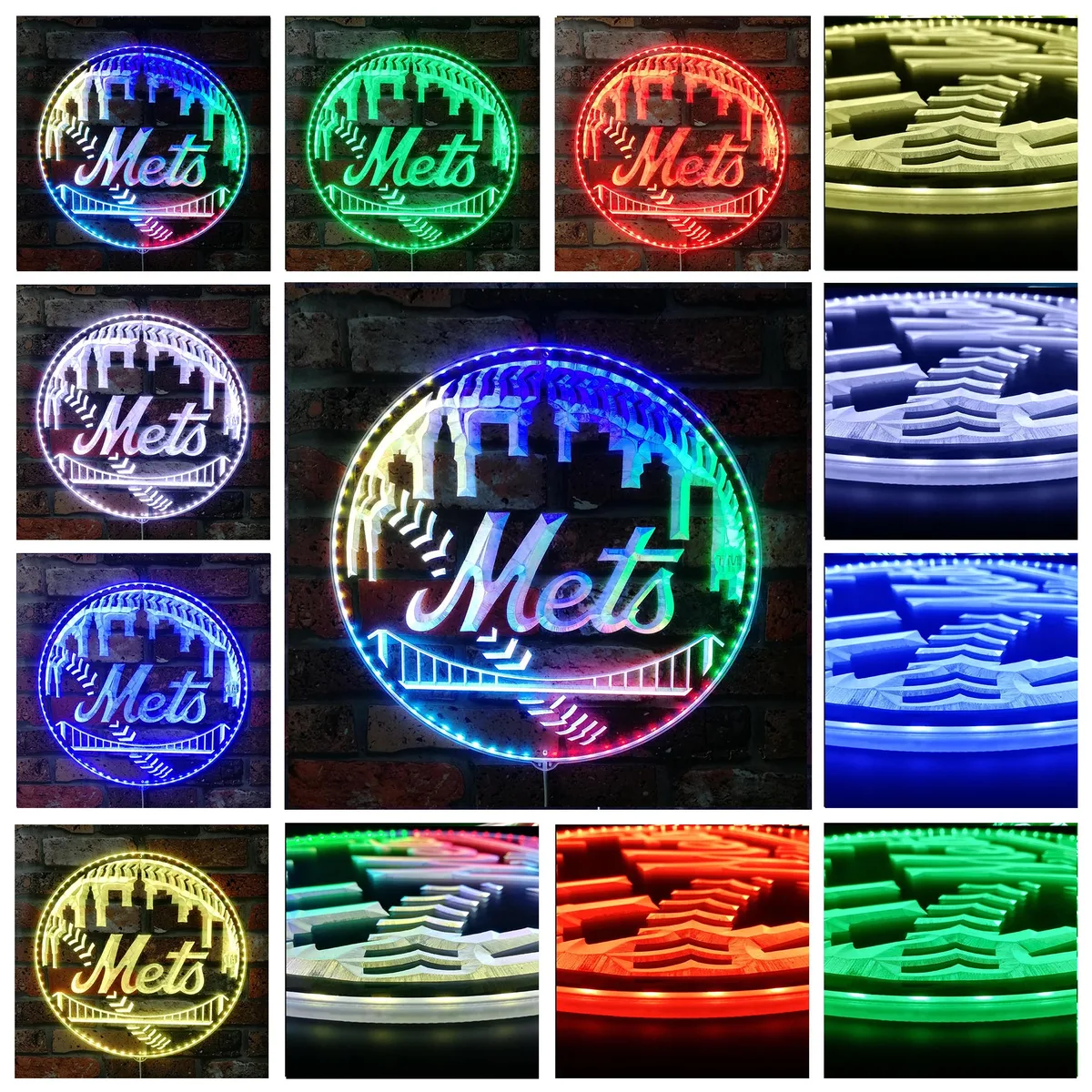New York Mets Baseball Logo RGB LED Sign