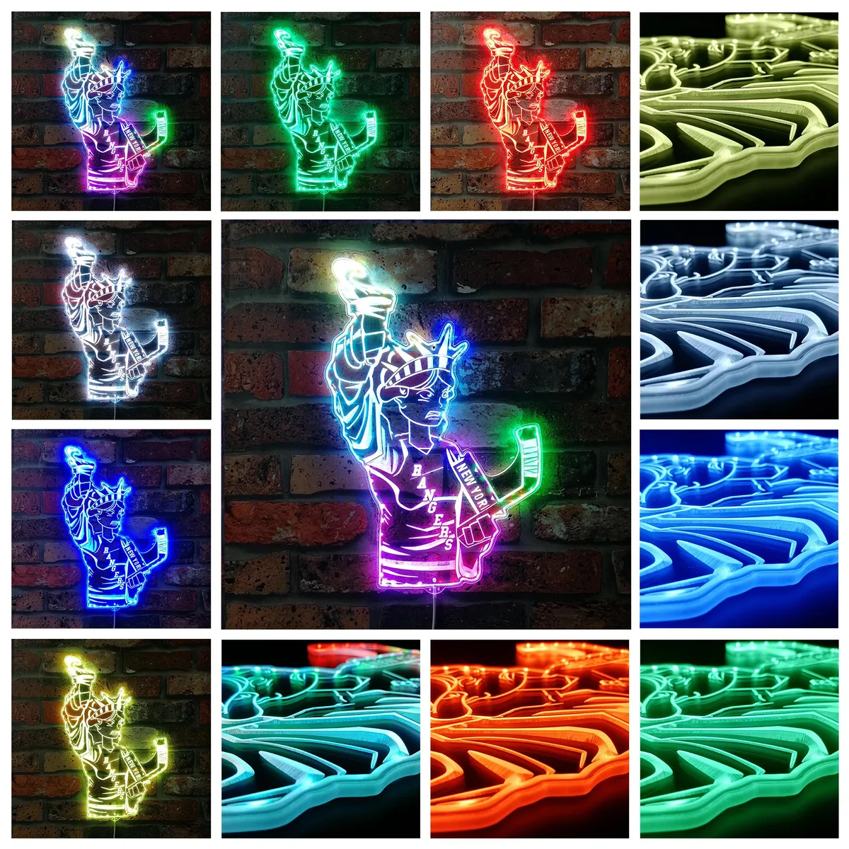New York Rangers Bardown RGB LED Sign