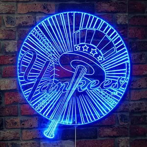 New York Yankees Bat and Hat RGB LED Sign