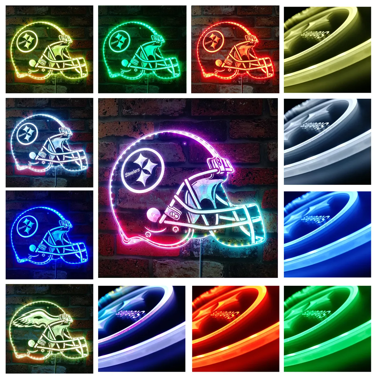 Pittsburgh Steelers Helmet Logo RGB LED Sign