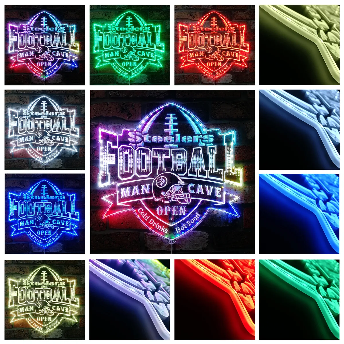 Pittsburgh Steelers Man Cave RGB LED Sign