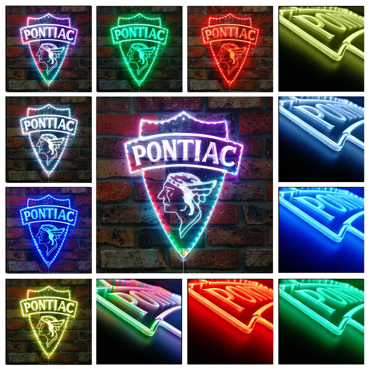 Pontiac 1930 Old Logo RGB LED Sign