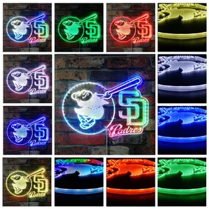 San Diego Padres Friar Swinging Bat RGB LED Sign