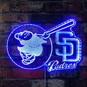 San Diego Padres Friar Swinging Bat RGB LED Sign