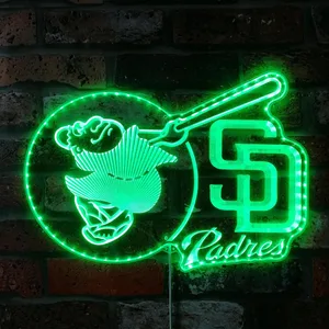 San Diego Padres Friar Swinging Bat RGB LED Sign