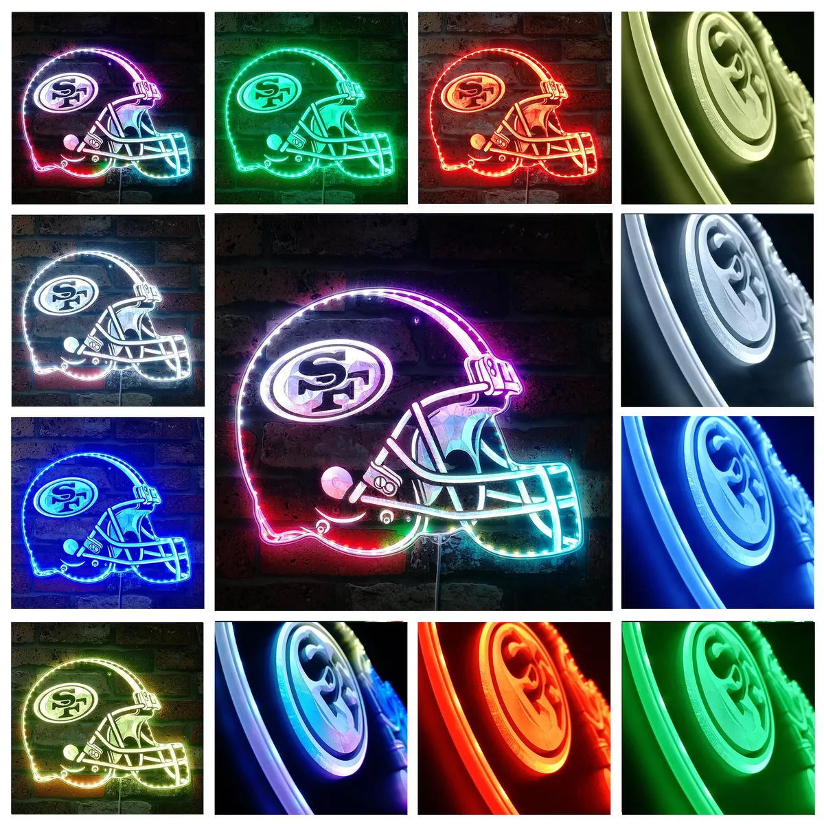 San Francisco 49ers Helmet Logo RGB LED Sign
