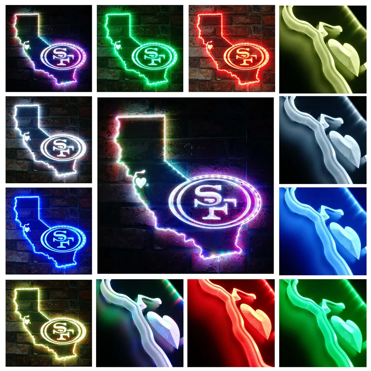 San Francisco 49ers State Map RGB LED Sign