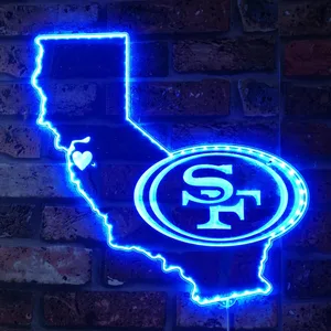 San Francisco 49ers State Map RGB LED Sign