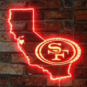San Francisco 49ers State Map RGB LED Sign