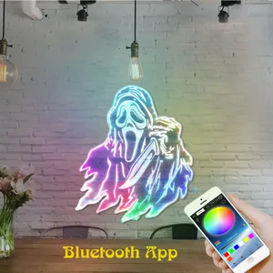 Scream Ghost Face RGB LED Sign