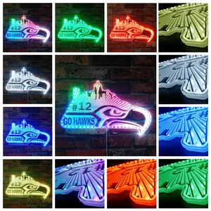 Seattle Seahawks Go Hawks #12 RGB LED Sign