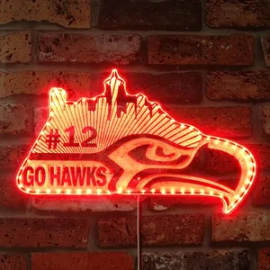 Seattle Seahawks Go Hawks #12 RGB LED Sign