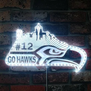 Seattle Seahawks Go Hawks #12 RGB LED Sign
