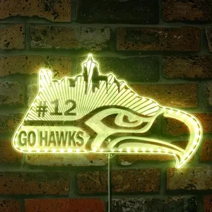 Seattle Seahawks Go Hawks #12 RGB LED Sign