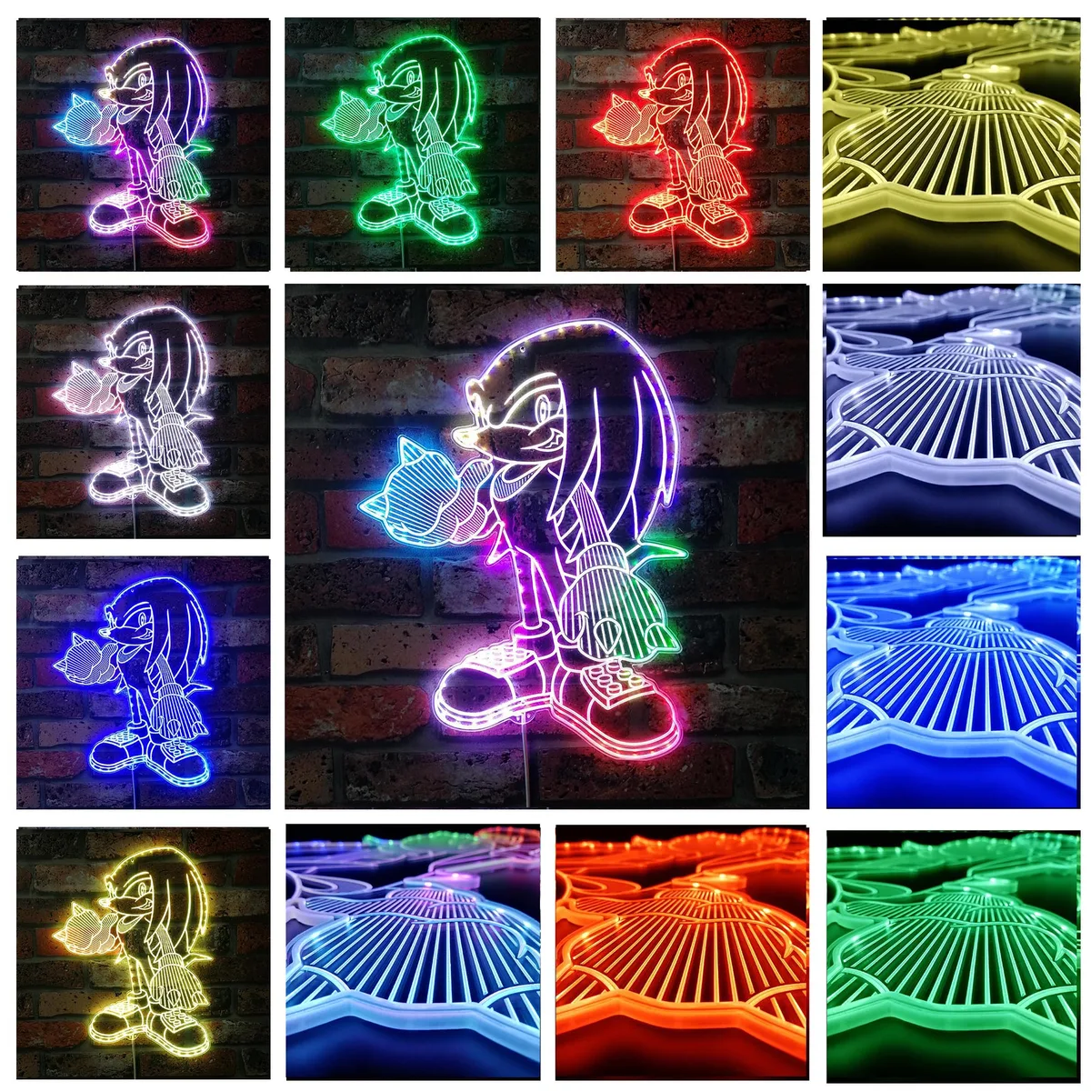 Sonic The Hedgehog Sonic Knuckles RGB LED Sign