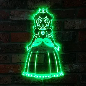 Super Mario Bros Princess Peach 2 RGB LED Sign