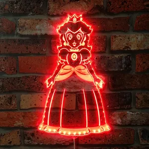 Super Mario Bros Princess Peach 2 RGB LED Sign